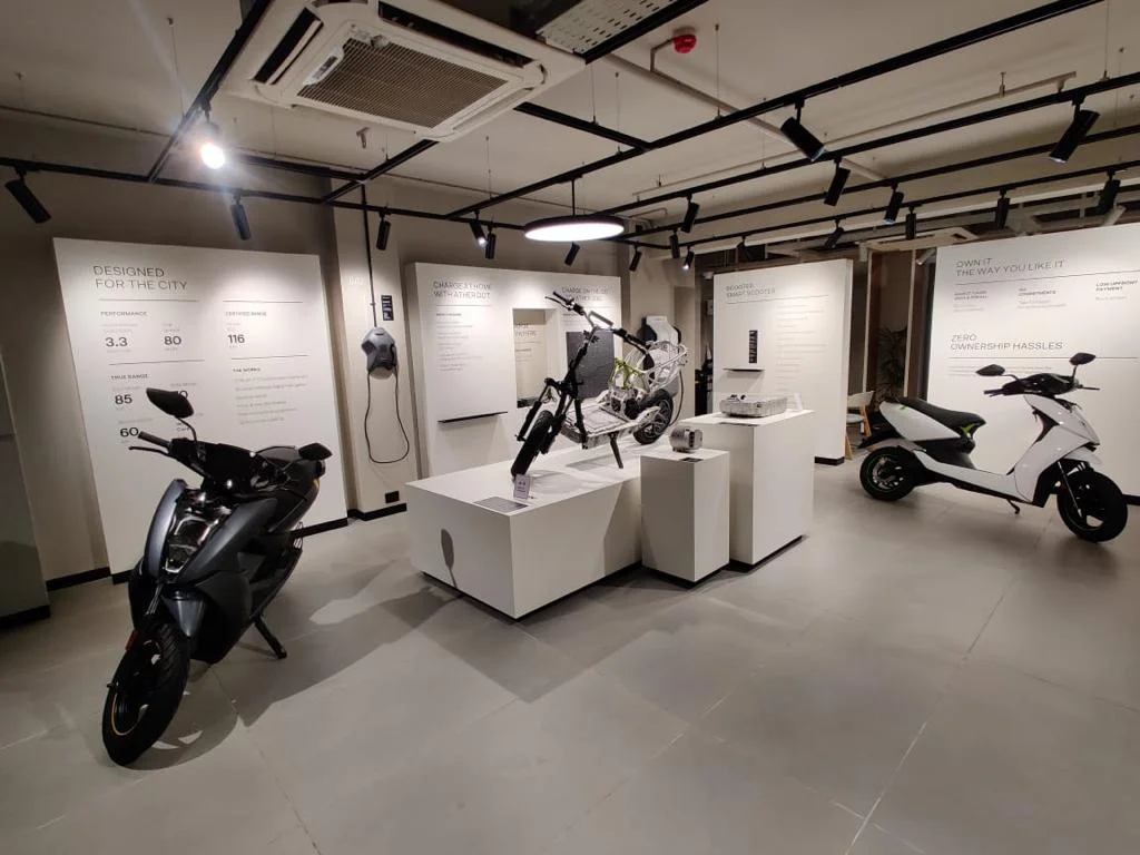 Ather Scooters Showroom completed by Entity Enterprises