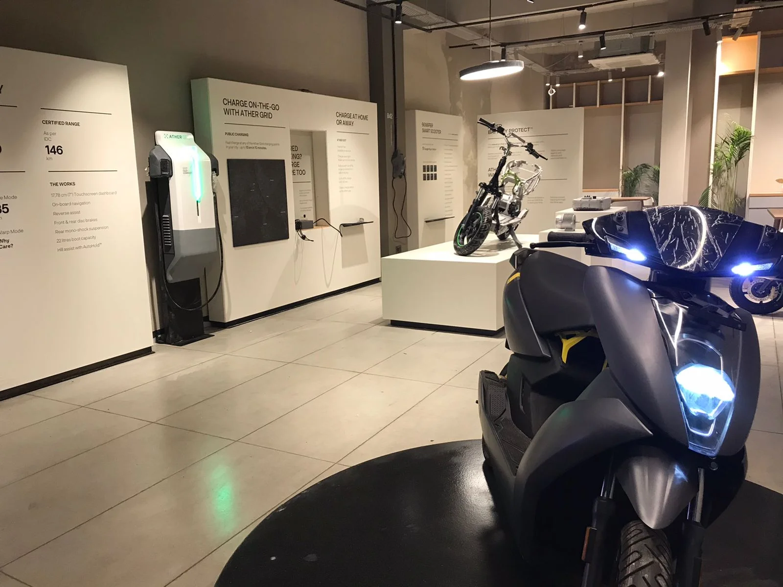 Ather Scooters Showroom completed by Entity Enterprises